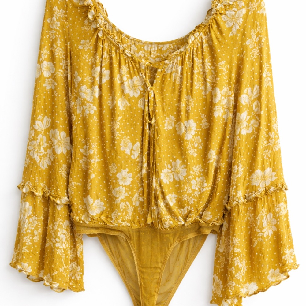 Floral Mustard Yellow Bodysuit